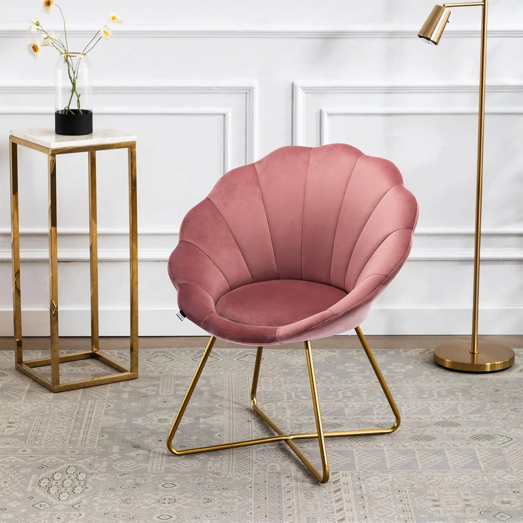 Velvet Upholstered Accent Chair with Metal Legs M10139