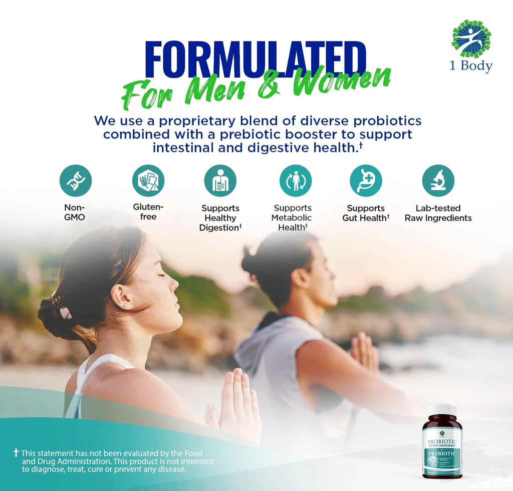 Probiotic 30 Billion CFU Supplement with Prebiotics 120 Vegan Capsules T157