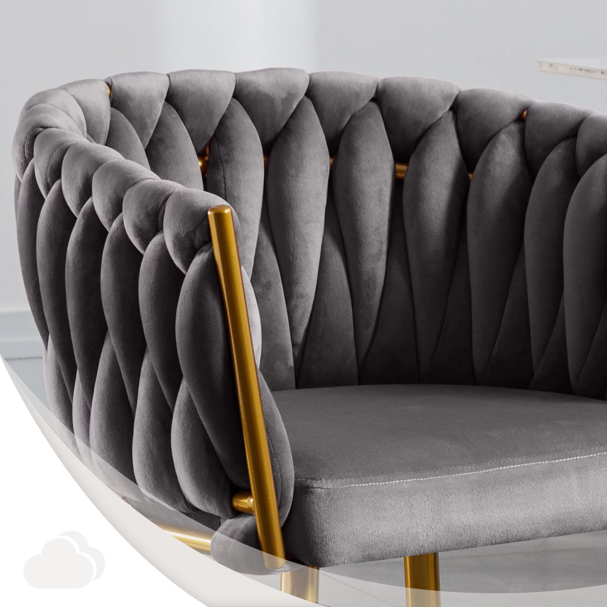 Velvet Dining Chairs Set of 2 Dark Grey S865