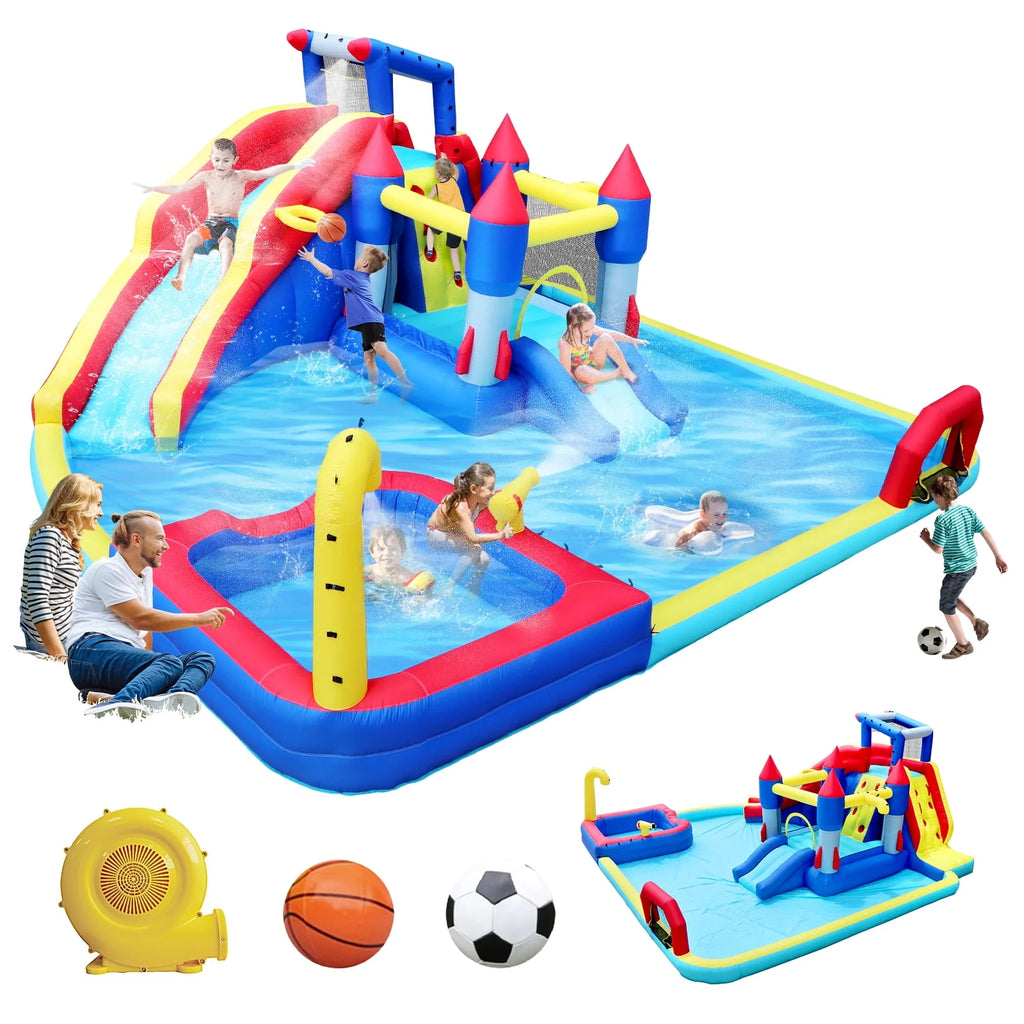 Inflatable Water Park with Splash Pool and Blower F194