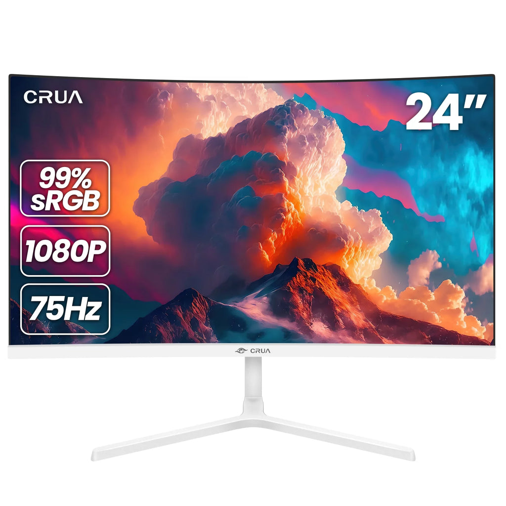 24 Curved Gaming Monitor FHD 1080P Frameless AMD FreeSync Black A9855