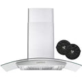 36 in. Stainless Steel Ductless Wall Mount Range Hood with Carbon Filter J245