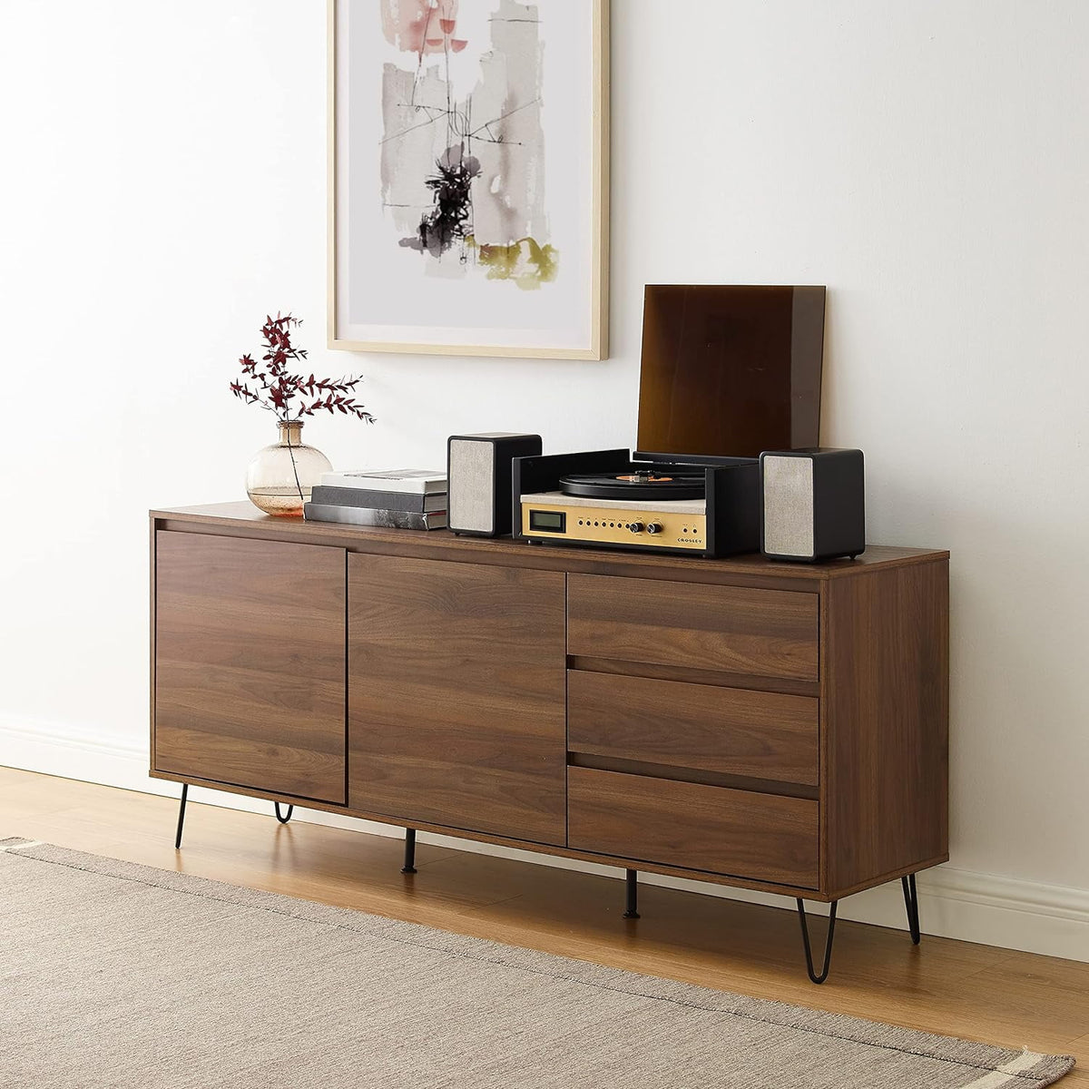 Brown Oak Record Storage Sideboard A55968