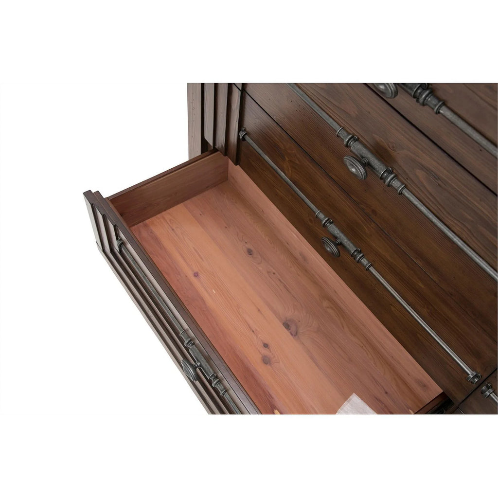 Rustic Brown Wood Dresser with Mirror M508