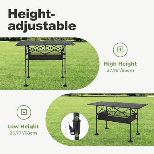 Folding Aluminum Camping Table with Carrying Bag X92124
