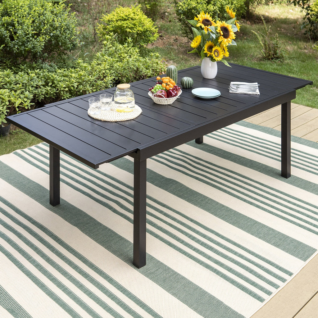 7 Pieces Outdoor Patio Dining Set with 6 Textilene Chairs and Extendable Dining Table T993
