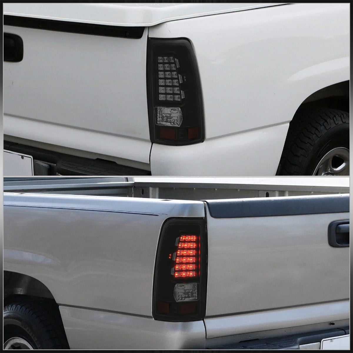 Smoked Lens Black Housing LED Tail Lights Pair V5917