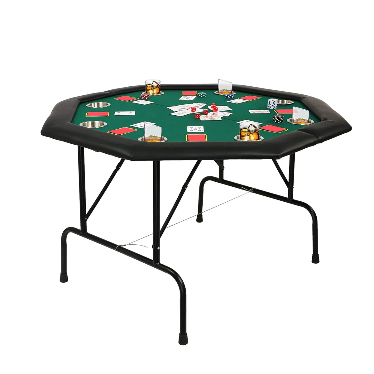 48 Octagon Folding Poker Table with Cup Holder A640570