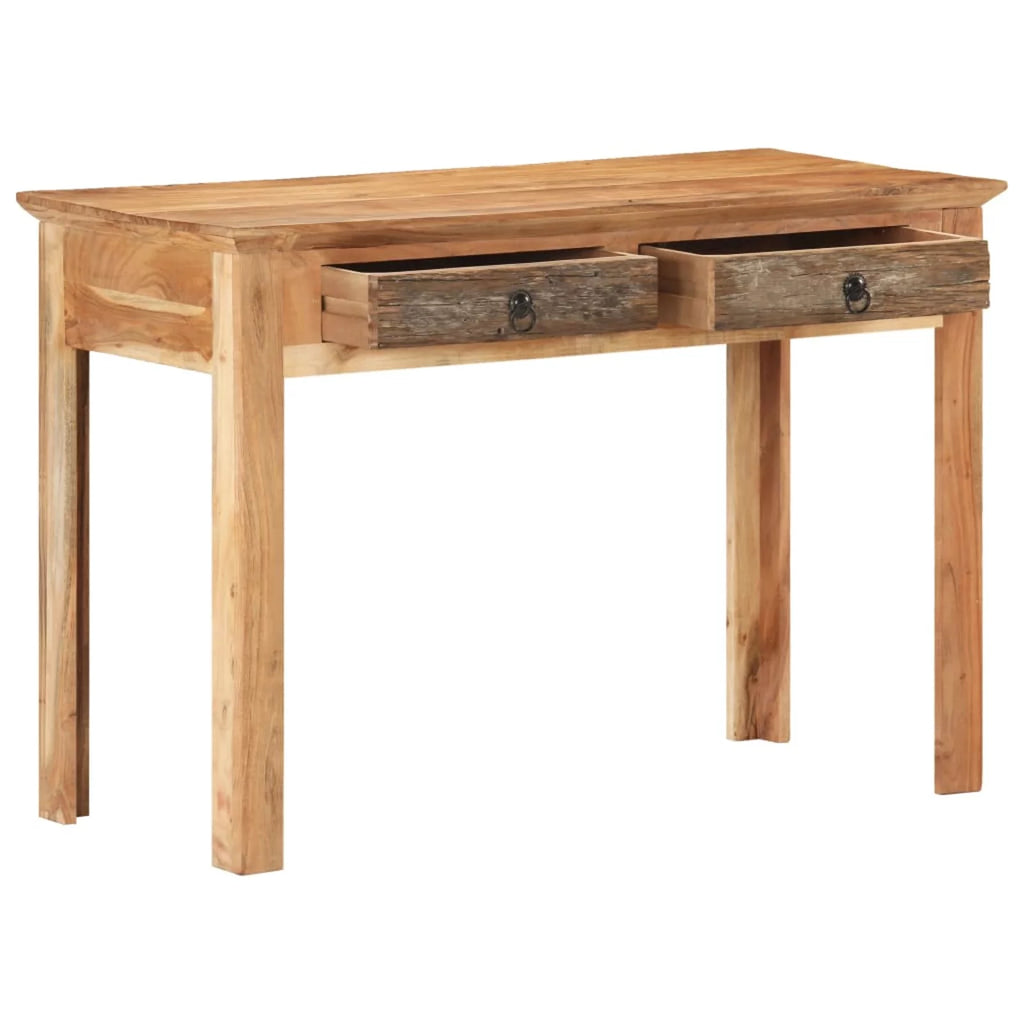 Reclaimed Wood Writing Desk with 2 Storage Drawers E96508