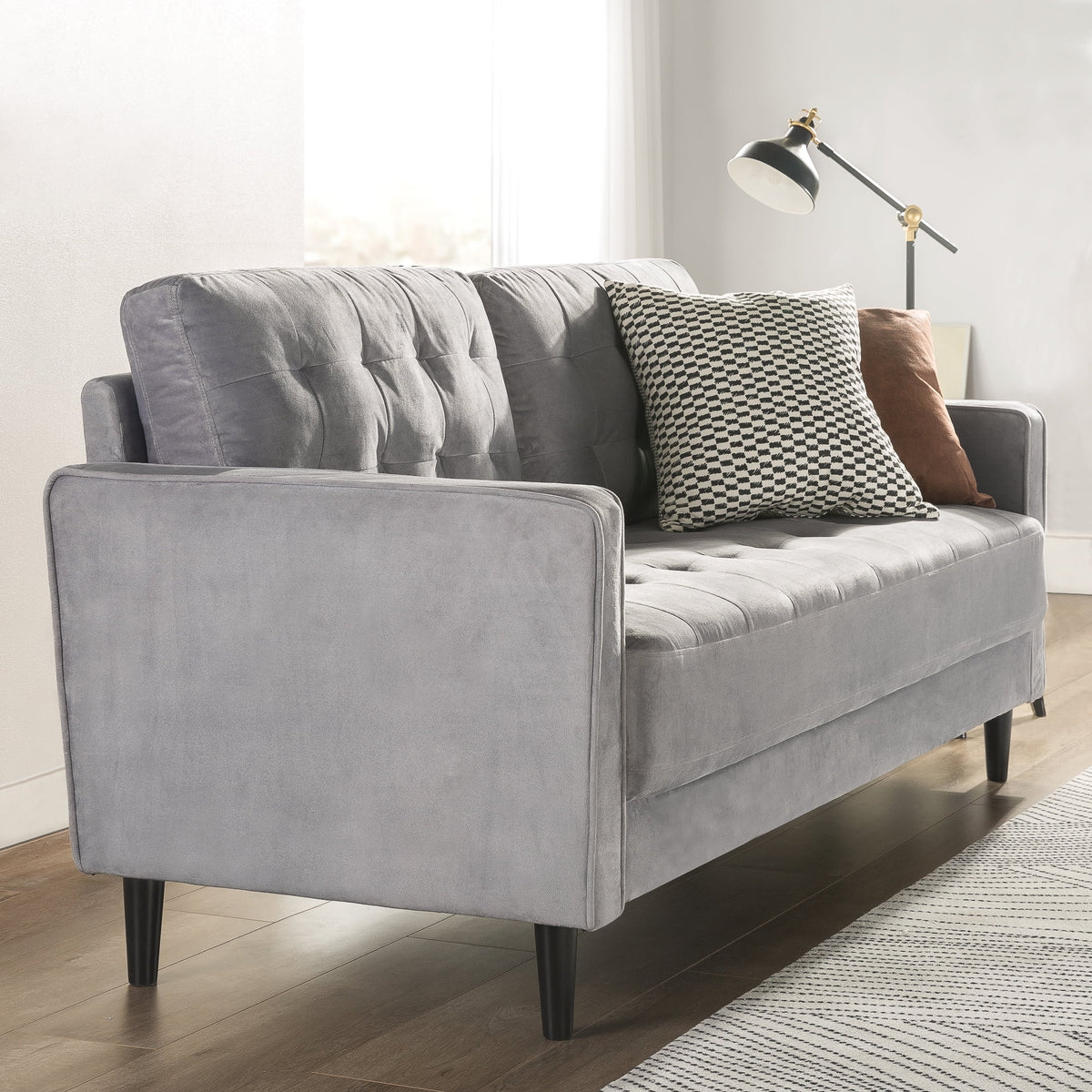 Navy Velvet Sofa Couch Y9016