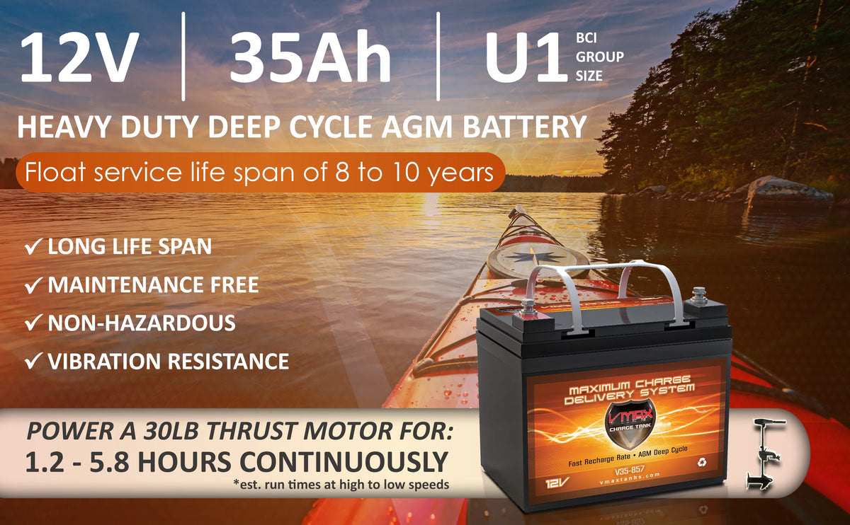12V 35Ah AGM Deep Cycle Battery J704