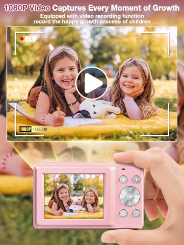 Pink 44MP 1080P Compact Digital Camera E483