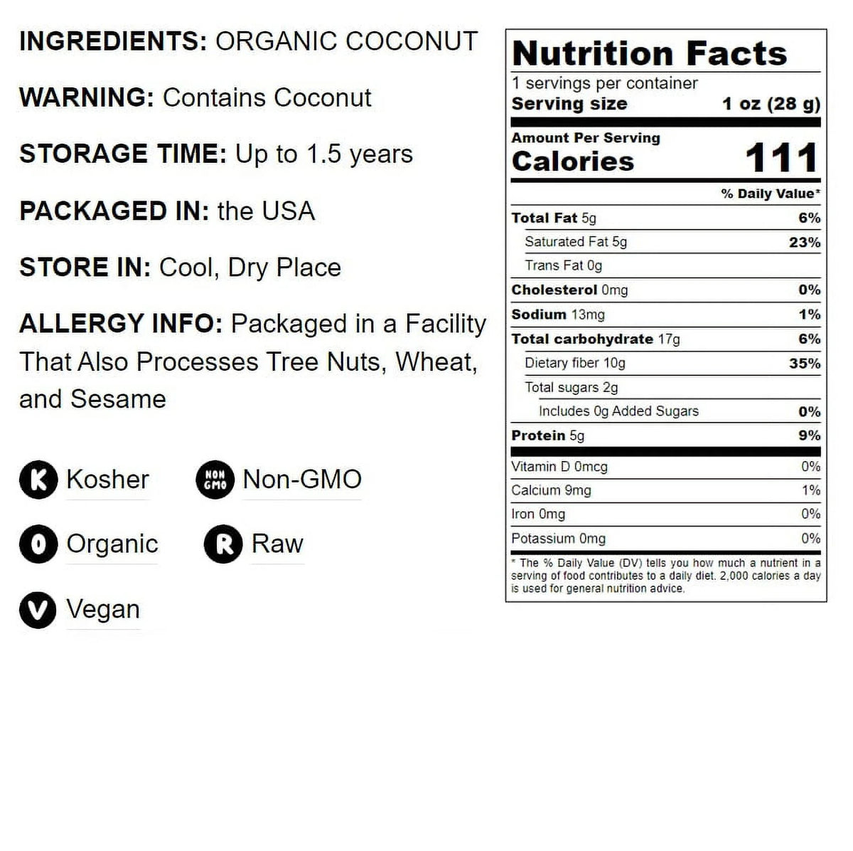 Organic Coconut Flour 12 Pounds C8667
