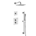 Brushed Nickel Thermostatic Complete Shower System with Rough-In Valve M1382