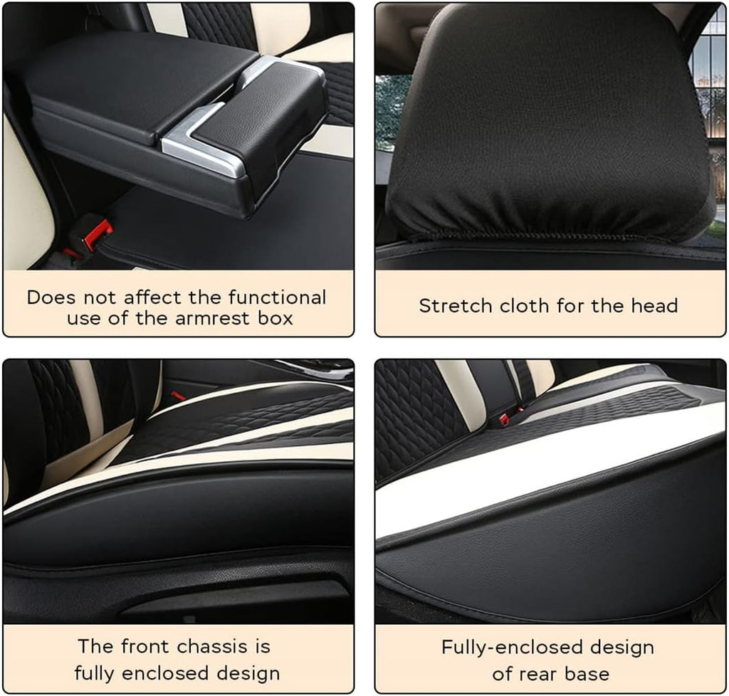 Car Seat Covers 5-Seat Black Beige I260