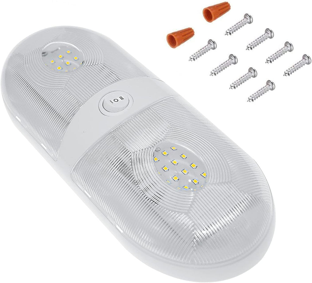 650 Lumens 12V LED Ceiling Dome Light with ON/Off Switch, Natural White 4000-4500K, Pack of 5 C9453