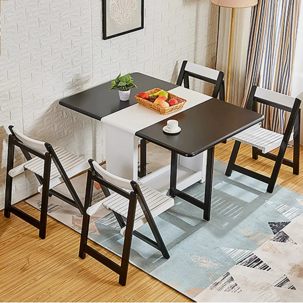 Solid Wood Drop Leaf Dining Table Set 5 Pieces V213
