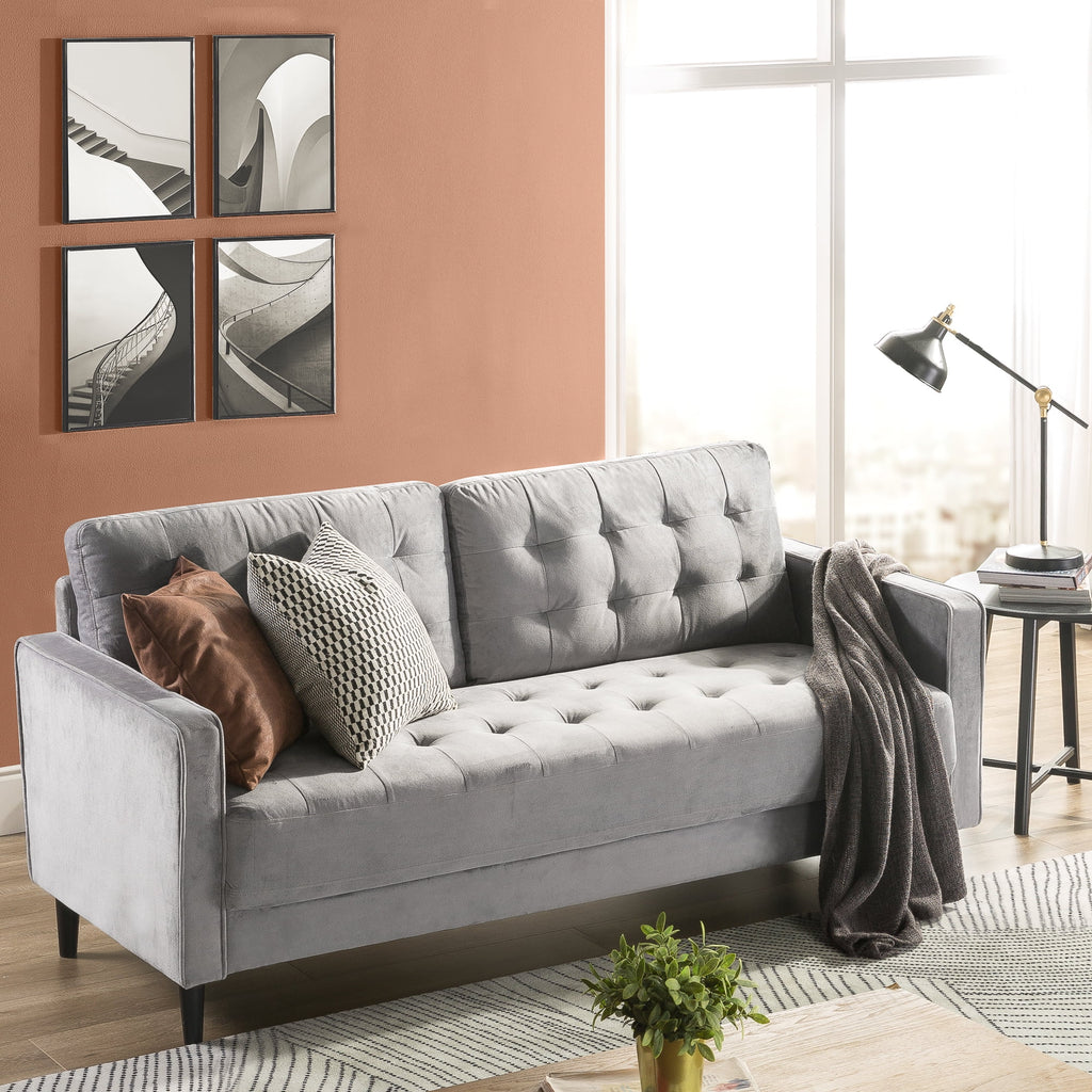Navy Velvet Sofa Couch Y9016