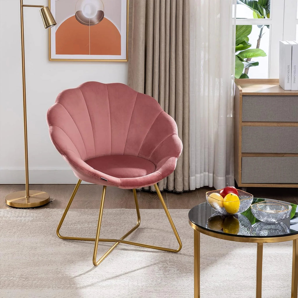 Velvet Upholstered Accent Chair with Metal Legs M10139