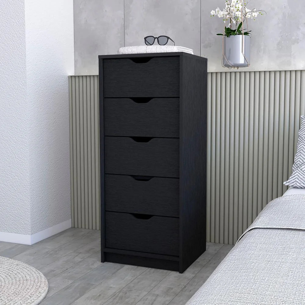 Black 5 Drawer Dresser W3215