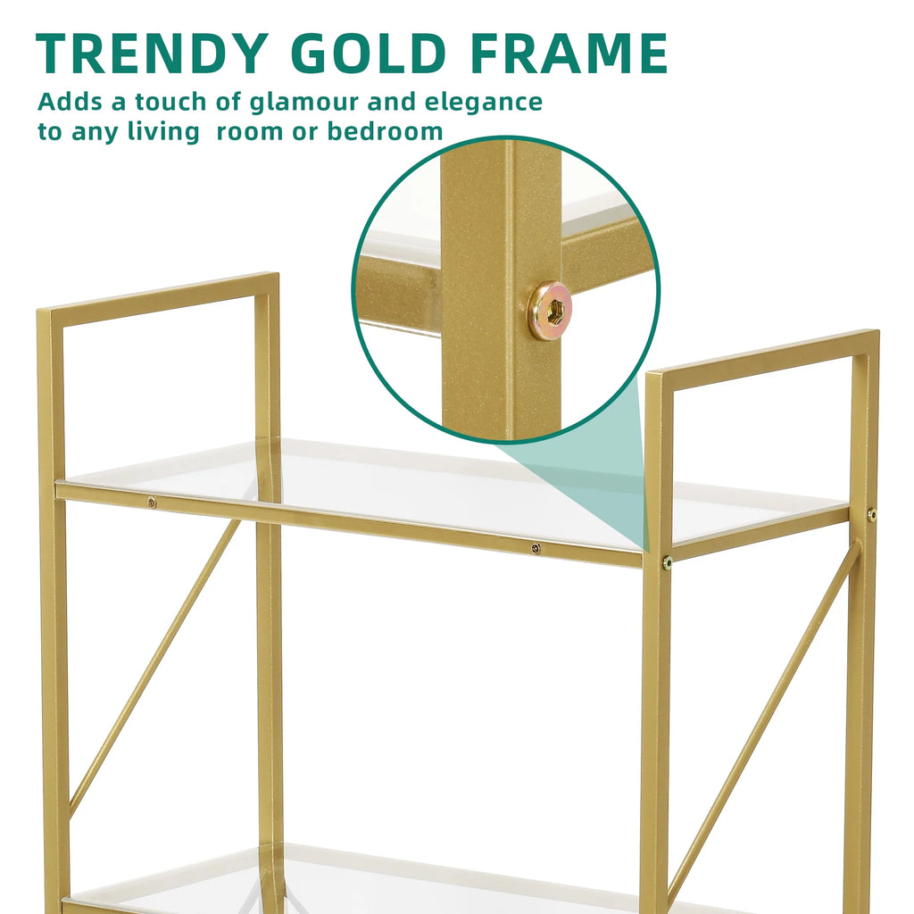 5-Tier Gold Bookshelf with Metal Frame V57761