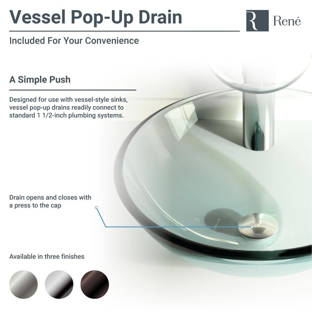 Glass Vessel Bathroom Sink with Vessel Faucet H4744