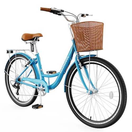 24 26 inch 7 Speed Step Through Bicycle with Front Basket S3626