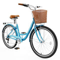 24 26 inch 7 Speed Step Through Bicycle with Front Basket S3626