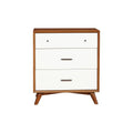Wooden Chest With Three Drawers Brown and White I71893
