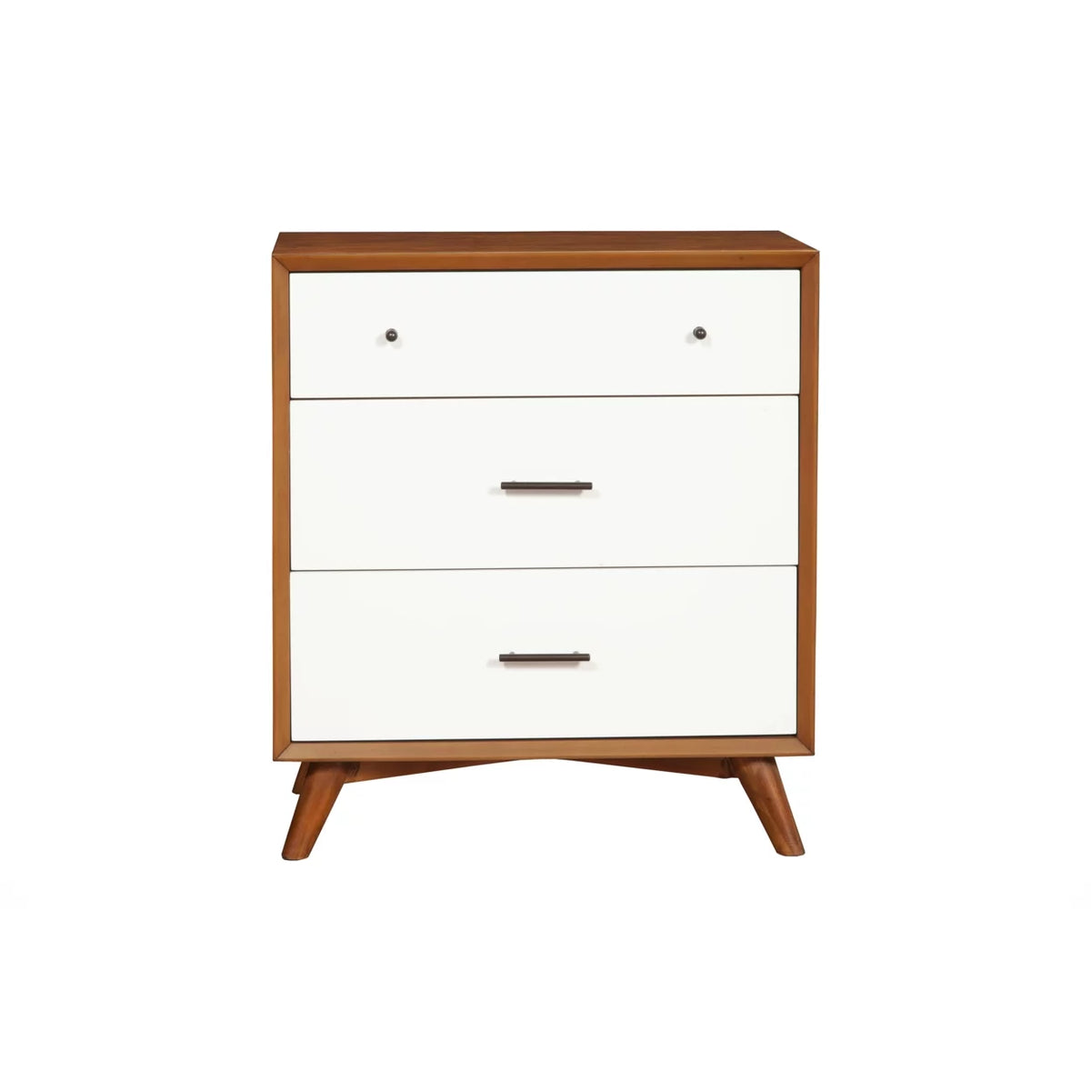 Wooden Chest With Three Drawers Brown and White I71893