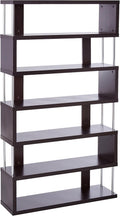 6-Shelf Dark Brown Bookcase K717