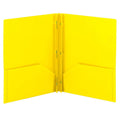 Poly Two-Pocket Folder with Fasteners, Letter Size, Yellow, 3 per Pack B316