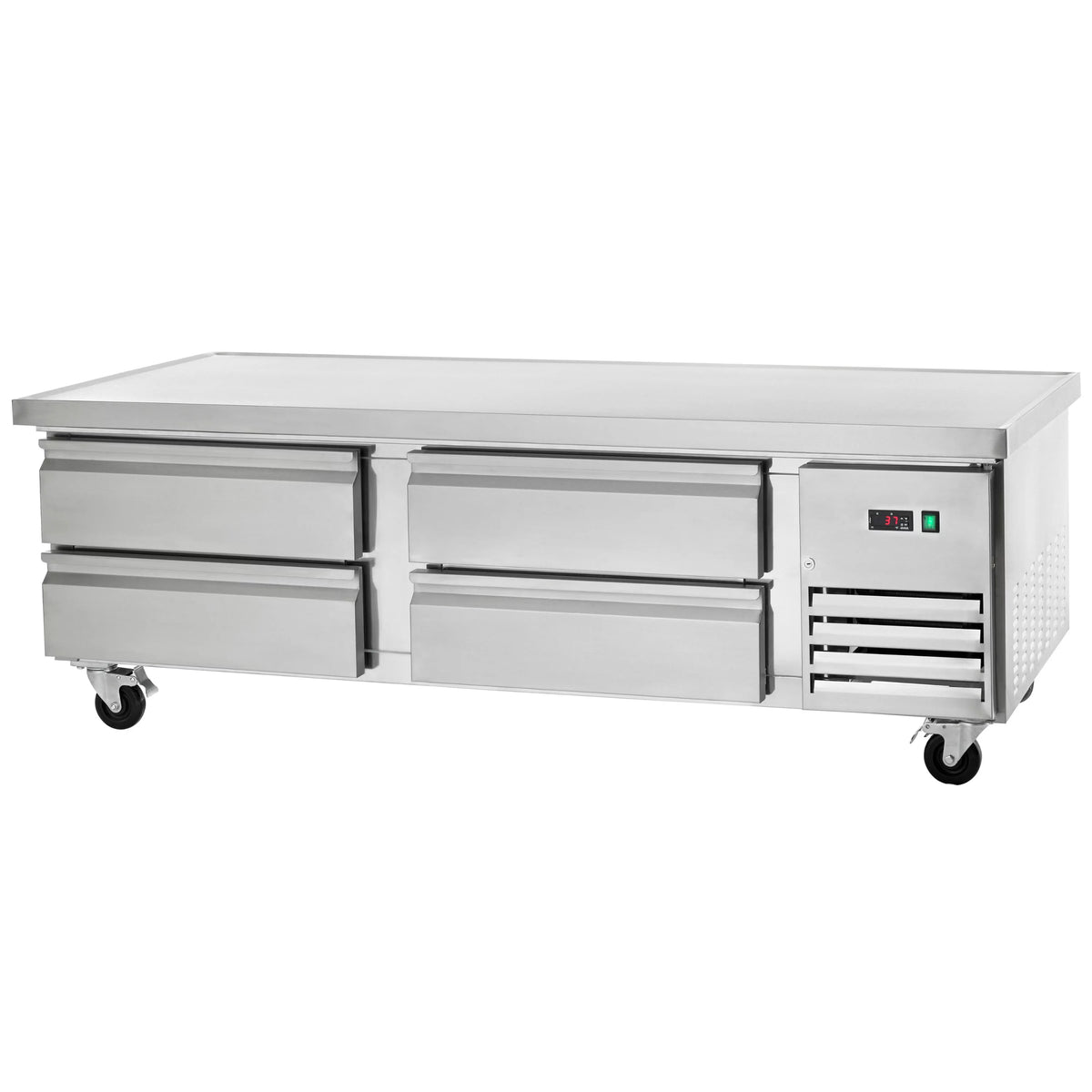 74" Four Drawer Stainless Steel Refrigerated Chef Base S59336