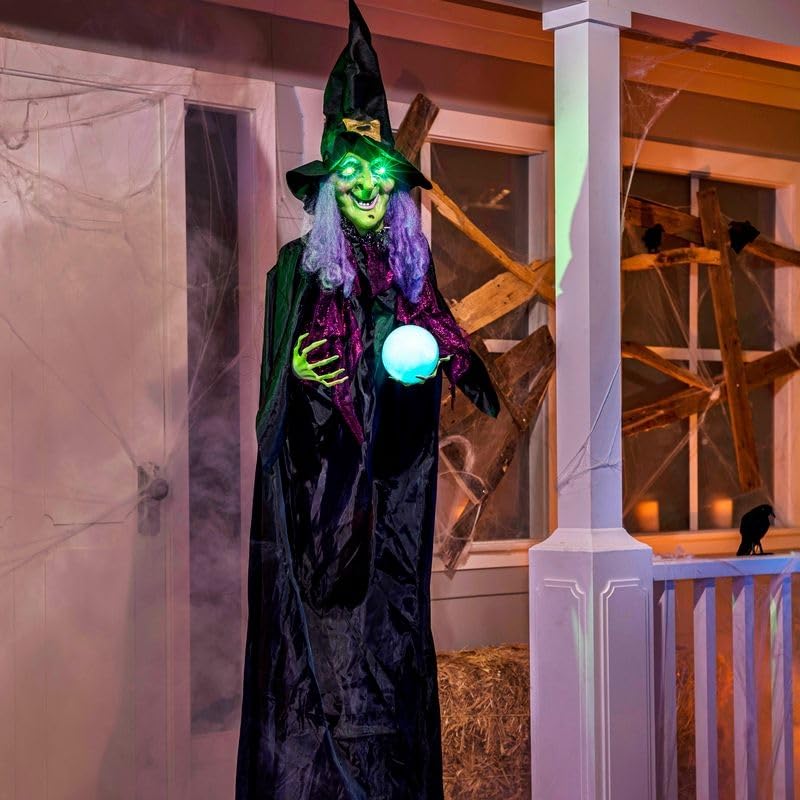 78" Hanging Witch Halloween Decoration with Light Up Eyes E726106
