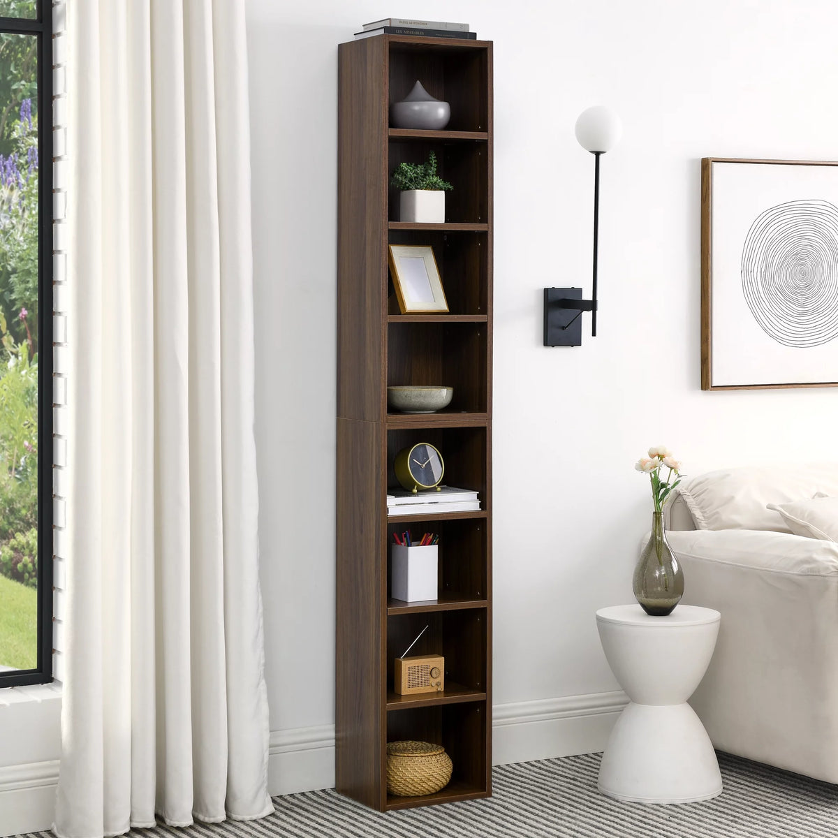 8-Tier Media Tower Rack with Adjustable Shelves Q2970