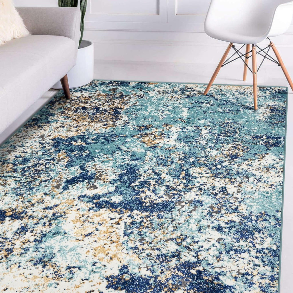 Modern Abstract Area Rug Blue 2x3 X3776