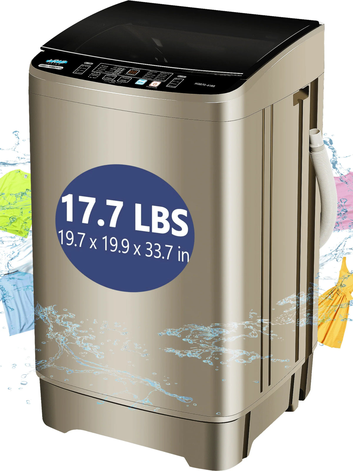 Portable 17.7 lbs Full Automatic Washing Machine R7077