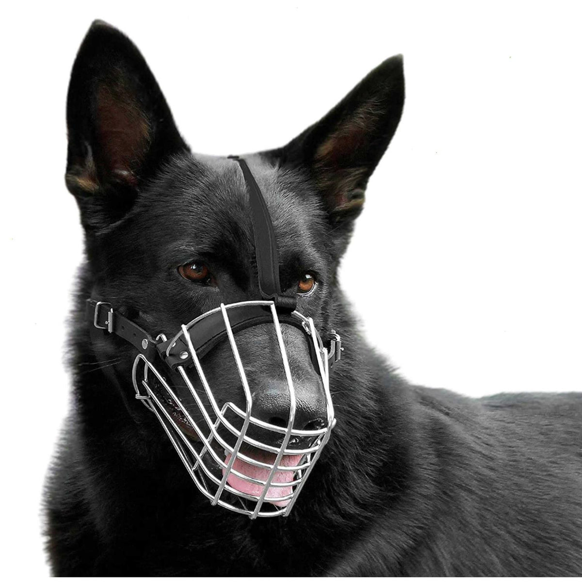 Dog Muzzle Wire Basket Metal Mask for Medium Large Dogs B586