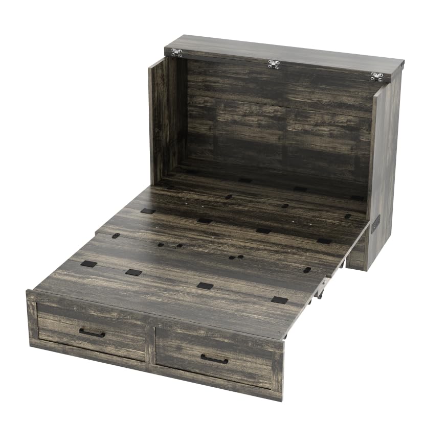 Queen Murphy Bed with Charging Station and Storage E86973