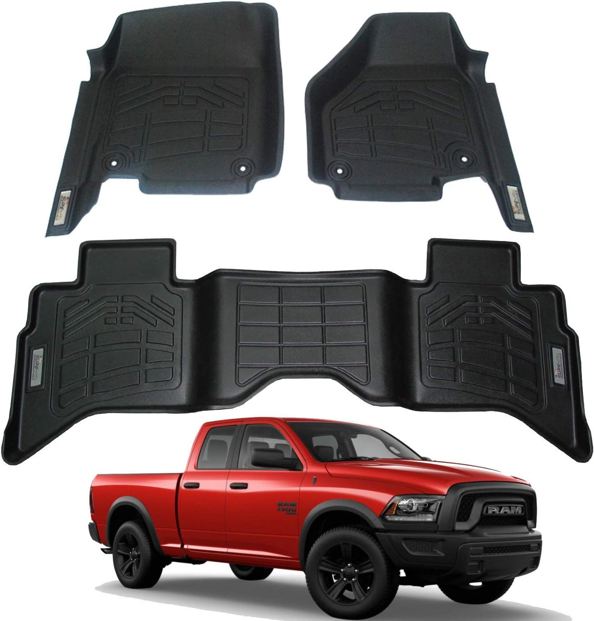 Black Front & Second Row Floor Mats I342