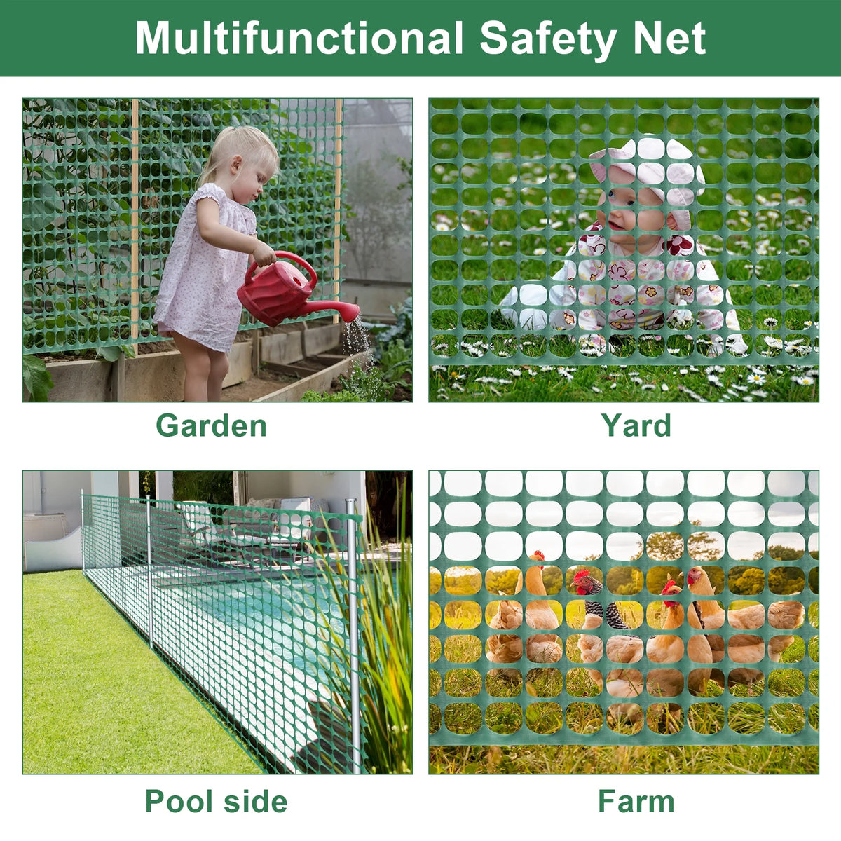 Green 4x100' Plastic Fencing Roll E3681