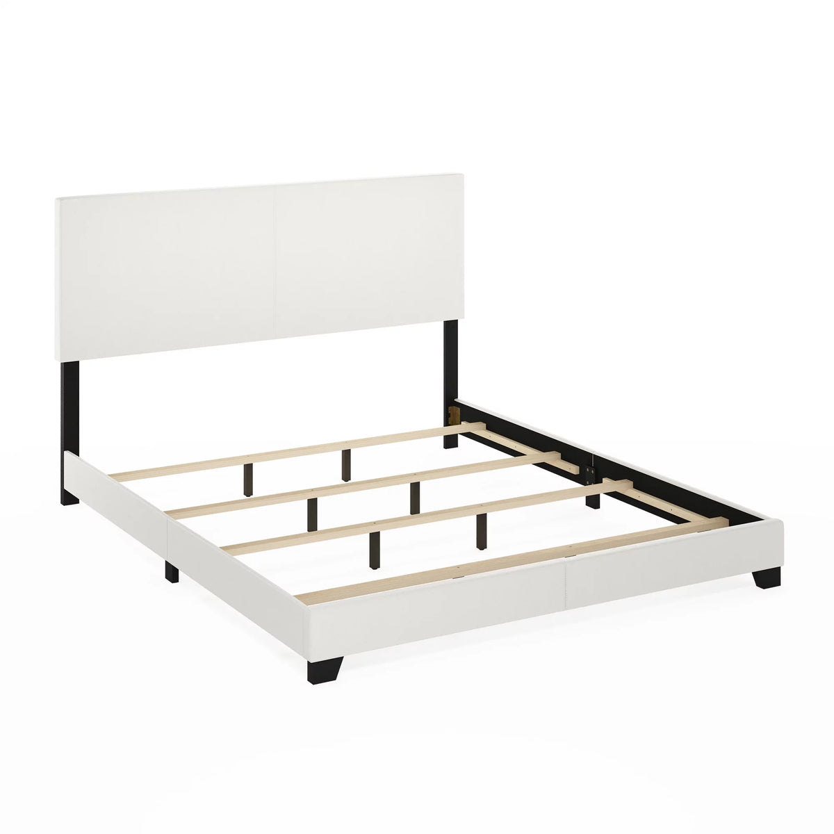 Black PU Leather Twin XL Upholstered Bed Frame M24118