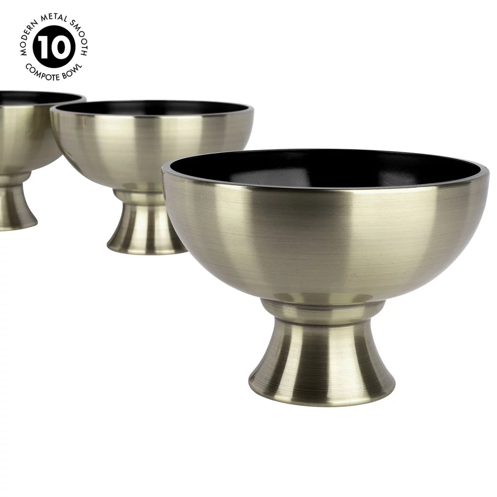 Antique Brass Metal Compote Bowl Set of 10 K878707