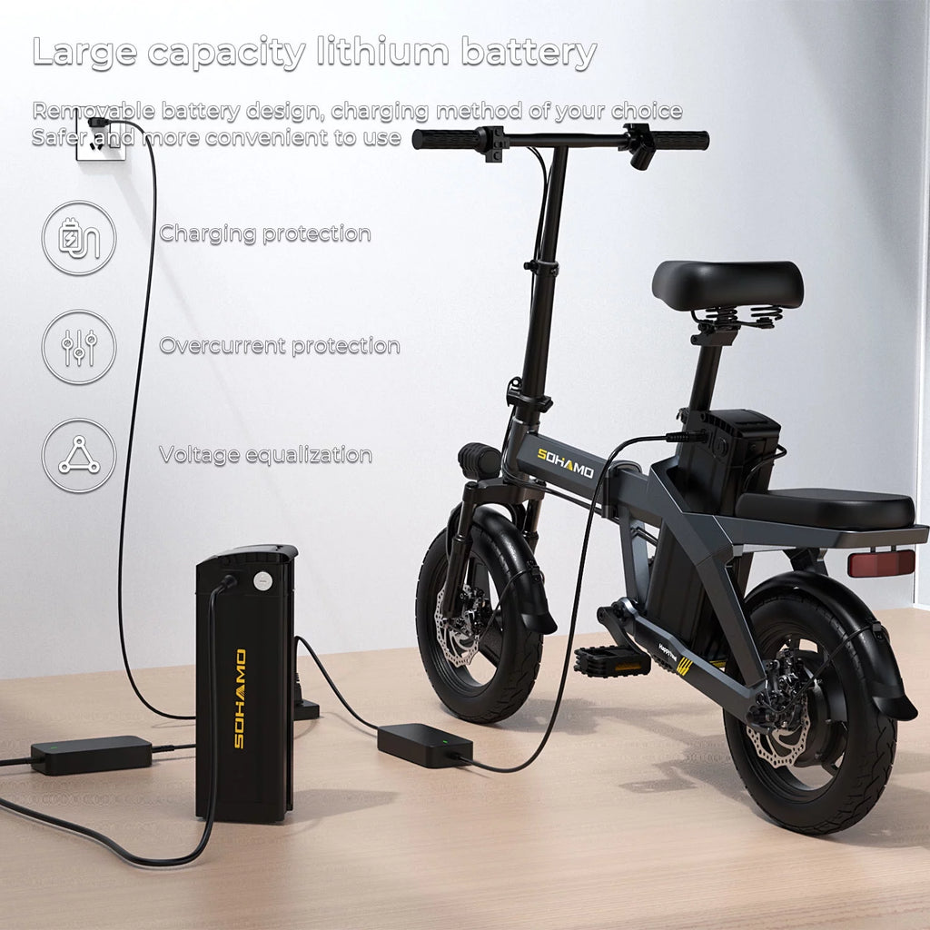 400W Folding Electric Bike with 48V 12Ah Removable Battery A420894