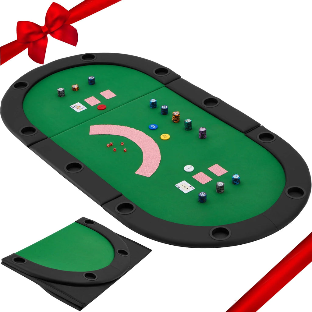 Poker Table with Cup Holder for 8 Players Green Felt Z70767