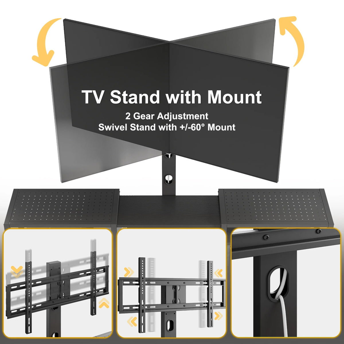 79 Inch TV Stand with Mount and Power Outlet S3554