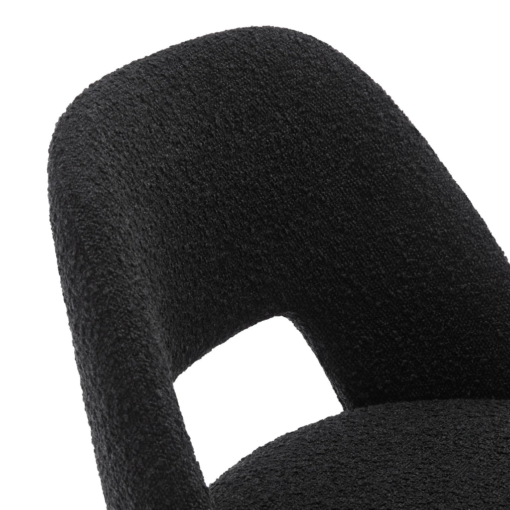 Boucle Fabric Barstools Set of 2 with Black Metal Legs B688032