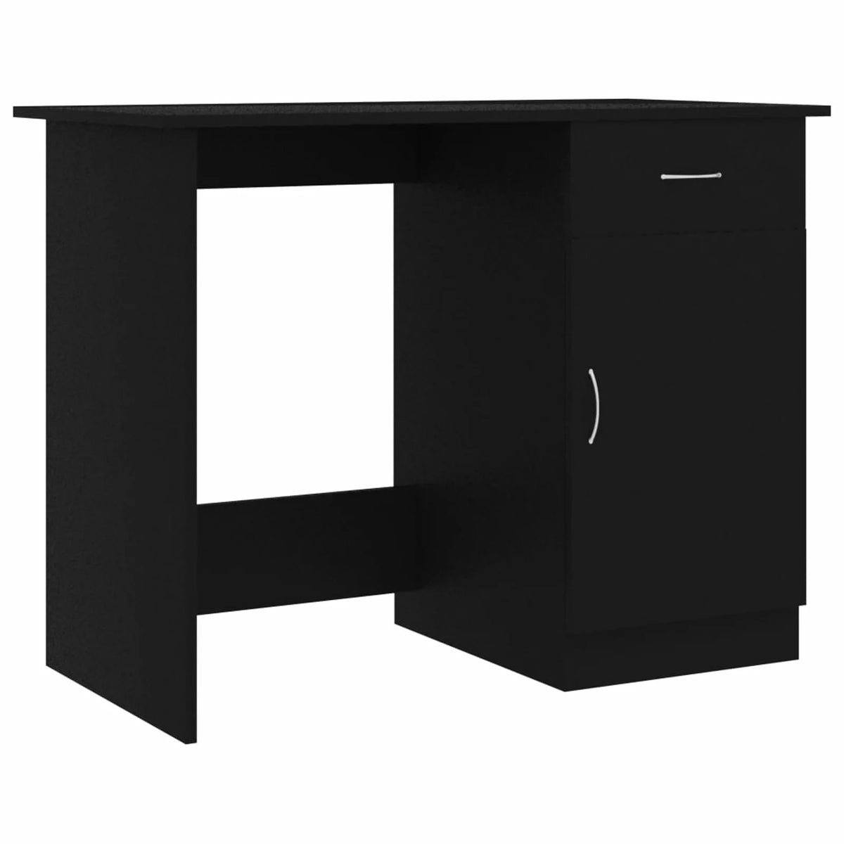 Black Computer Desk with Storage Drawer and Door Cabinet F719109