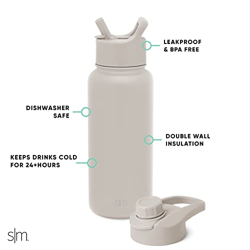 32oz Insulated Stainless Steel Water Bottle with Straw and Chug Lid E65778