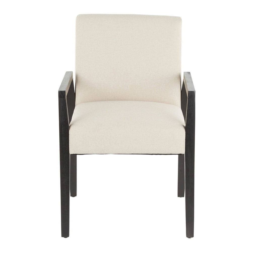 Crushed Brown Velvet White Washed Wood Dining Arm Chair Set of 2 K415
